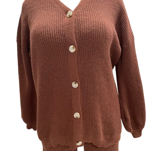 Boohoo Plus Size Knit Cardigan 28 Cozy Soft Ribbed Casual Cozy Grannycore Cabin - Picture 8 of 10